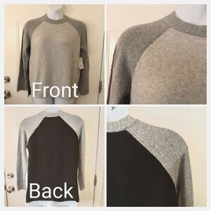 Time and Tru light gray dark gray and black crew neck pullover sweater